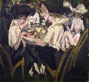Ernst Ludwig Kirchner Im CafEgarten oil painting artist